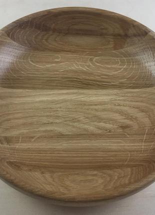Тарілка для подачі деревина горіх d 26 см, висота 3.8 см2 фото