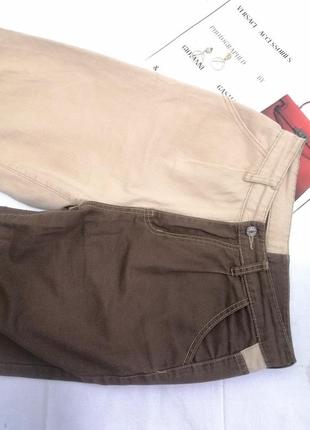 Джинси бежеві коричневі shein знизу штани на гумці8 фото