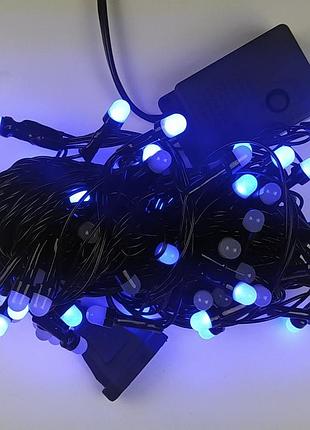 Новогодняя светодиодная гирлянда-штора луна и звезда | led мультиколор | длина 3 м | питание батарейки (3 шт.) | праздничный декор