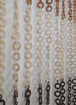 Дерев'яні штори на дверний отвір "кільце" ширина 1 м, висота 2 м.