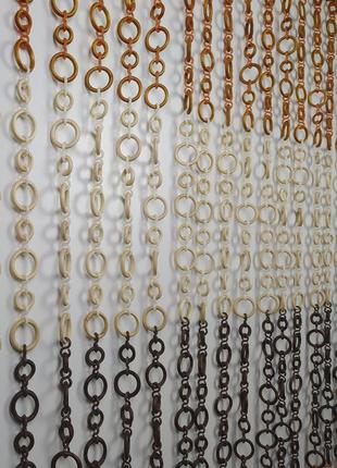 Дерев'яні штори на дверний отвір "кільця" ширина 1 м, висота 2 м.