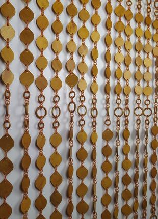 Деревянные шторы на дверной проем "капли" ширина 1 м, высота 2 м.