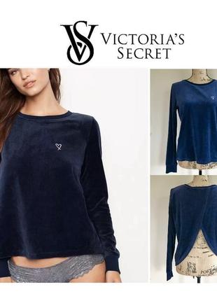 Victoria’s secret велюровый свитшот кофта с открытой спиной джемпер вельветовый бархатный оверсайз