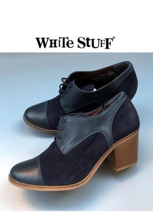 White stuff ботинки дерби броги демисезонные туфли на шнуровке на блочном каблуке rundholz owens1 фото