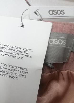 Замшевая юбка на запах ниже колена розовая нюдовая asos7 фото