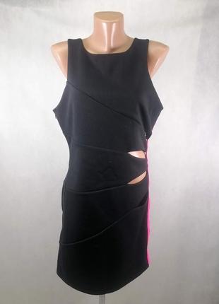 Черное платье ann summers с разрезами по бокам и розовой молнией мини3 фото