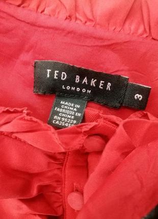 Червоне плаття шовк вовна лами з поясом жабо ted baker10 фото