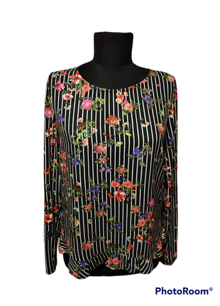 Блузка street one чорна квіти