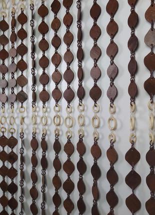 Дерев'яні штори на дверний отвір "краплі" ширина 1 м, висота 2 м.