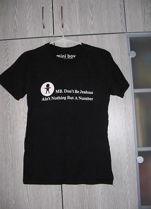 Футболка черная  корея  mini boy
