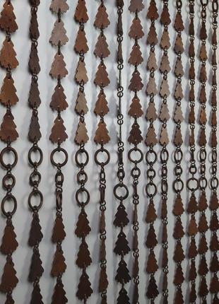 Дерев'яні штори на дверний отвір «ялинка» ширина 1 м, висота 2 м.