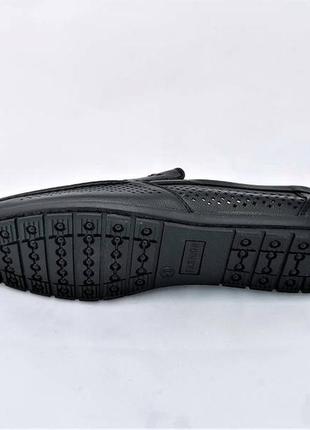 Мужские черные мокасины сеточка летние туфли4 фото