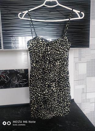 Сарафан в леопардовый принт,район,искуственный шелк.