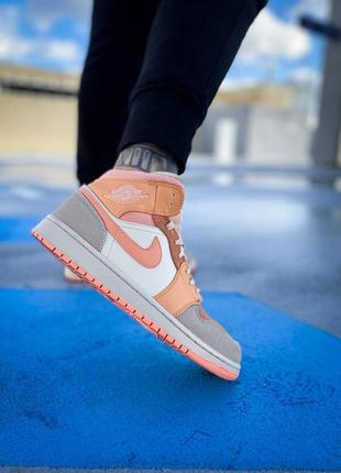 Кроссовки nike air jordan 1 mid apricot orange new7 фото