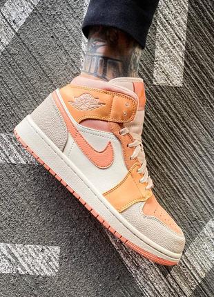 Кроссовки nike air jordan 1 mid apricot orange new9 фото