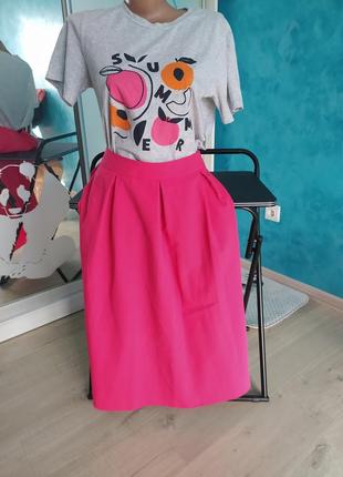 Юбка на високой посадке, с карманами