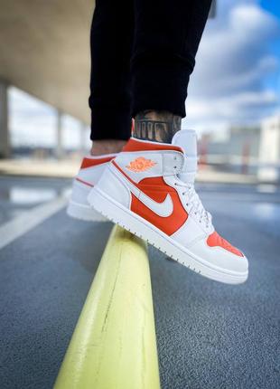 Кроссовки nike air jordan 1 mid sebright citrus