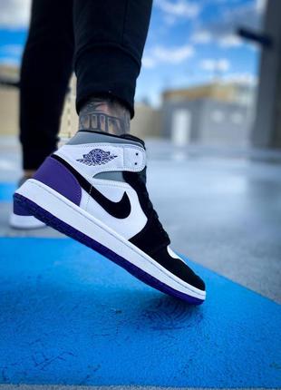 Кроссовки nike air jordan 1 retro mid purple6 фото