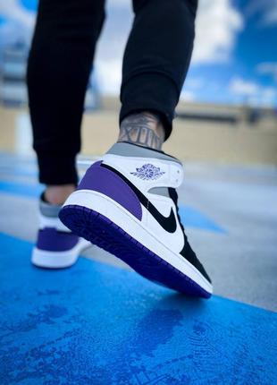 Кроссовки nike air jordan 1 retro mid purple7 фото