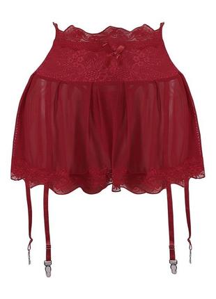 Эротическая юбка женская бордовая - размер универсальный, длина 33см, в талии до 85см