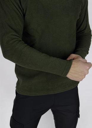 Флисовый свитшот мужской. хаки кофта флисовая, свитер5 фото
