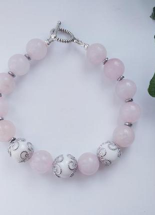 Браслет из кварца и агата2 фото