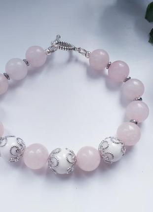 Браслет из кварца и агата4 фото