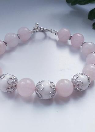 Браслет из кварца и агата