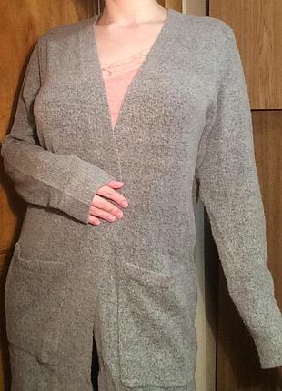 Пушистый кардиган,накидка с кармашками,кофта