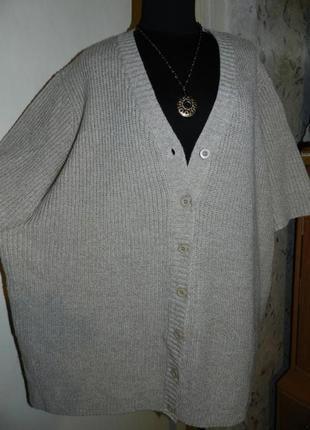 Трикотажная,меланж блузка-кофта,бохо,большого размера3 фото