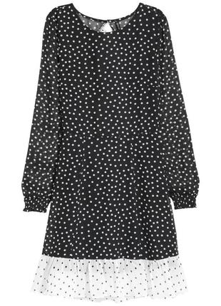 Платье шифоновое в горошек h&m3 фото