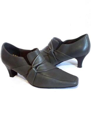 Закрытые кожаные туфли ботильоны на удобном каблуке от бренда hotter, р.39 код f3932
