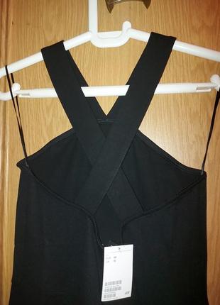 Трикотажное платье сарафан черное h&m3 фото