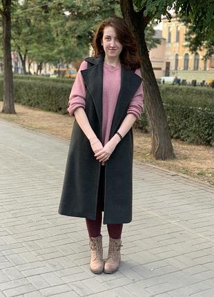 Пальто-жилет довге кашемір