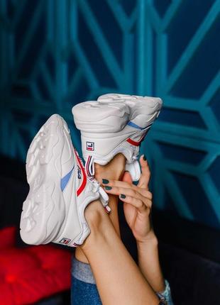 Жіночі білі шкіряні кросівки fila ray 🆕 кросівки філа3 фото