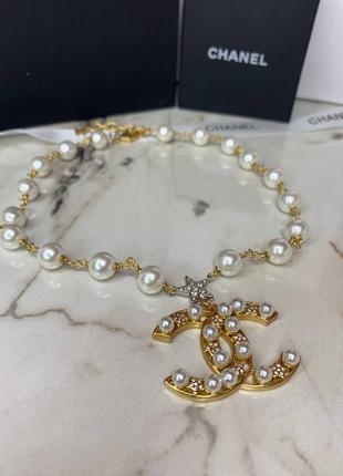 Стильні брендові намисто з перлів позолота1 фото
