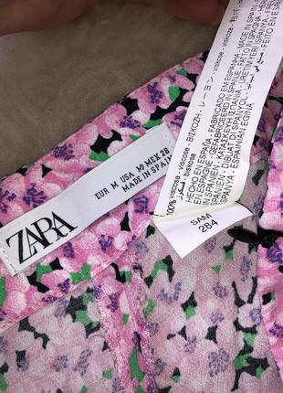 Широкие штаны брюки zara клёш палаццо свободные цветочный принт8 фото