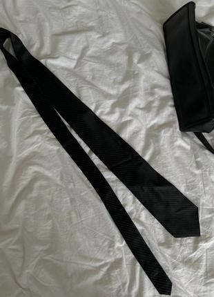 Шелковый черный галстук3 фото