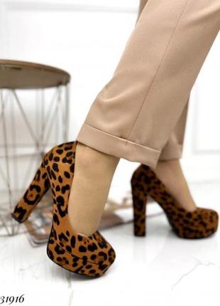 Туфли на широком каблуке леопард2 фото