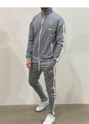 Костюм чоловічий олімпійка штани сірий туреччина / комплект чоловічий кофта штани сірий турречина
