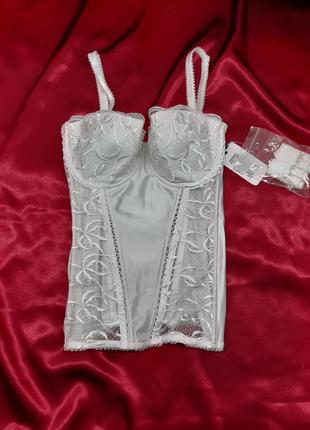 Білий білий мереживний сексуальний бюстгальтер ліфчик з м'якими паролоновыми чашками на бретелях чашка в с однотонний з вишивкою в сіточку вінтажний