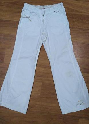 Білі коттонові брючки на ріст 128 см