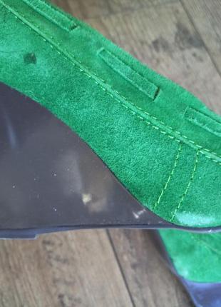 Замшевые зеленые туфли braska4 фото
