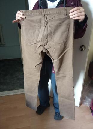 Мужские брюки бежево-шоколадного цвета2 фото