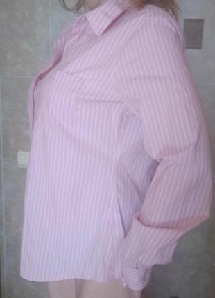Рубашка , блуза, хлопок, розоваяв белую полоску, h&m8 фото