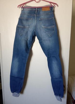 Мужские синие джинсы с манжетами2 фото