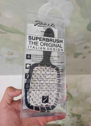 Расческа для волос черная с белым janeke superbrush with soft moulded tips2 фото