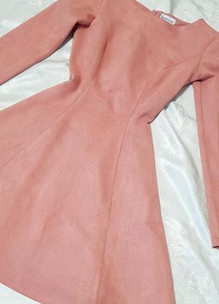 Сукня під замш, пудровое плаття2 фото