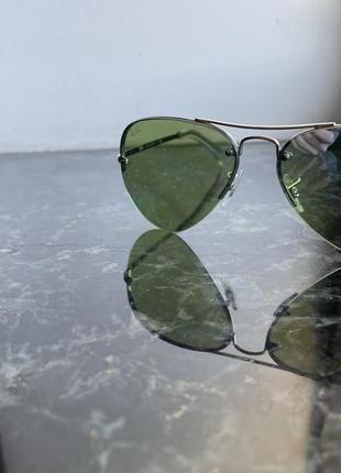 Очки ray-ban rb3449 aviator sunglasses практически новые8 фото