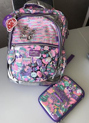 Детский школьный рюкзак smiggle школьный рюкзак и пенал рюкзак с пайетками1 фото